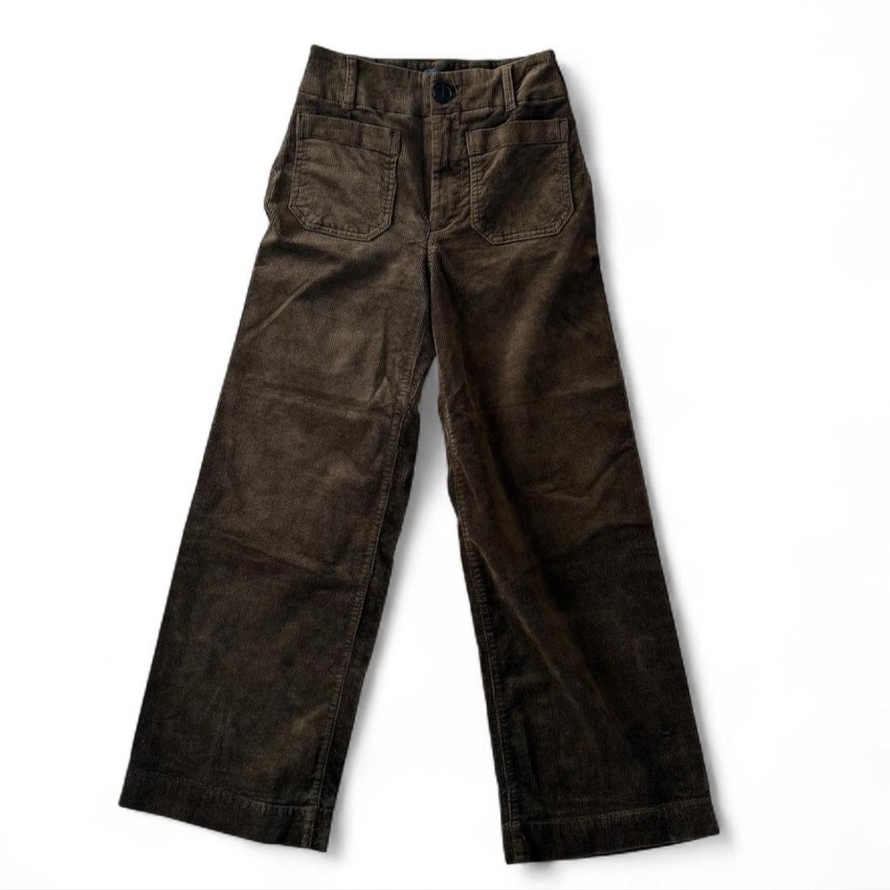 Maeve Anthropologie The Colette Pants 23 Olive Green High-Rise Wide Leg Corduroy - Picture 2 of 6